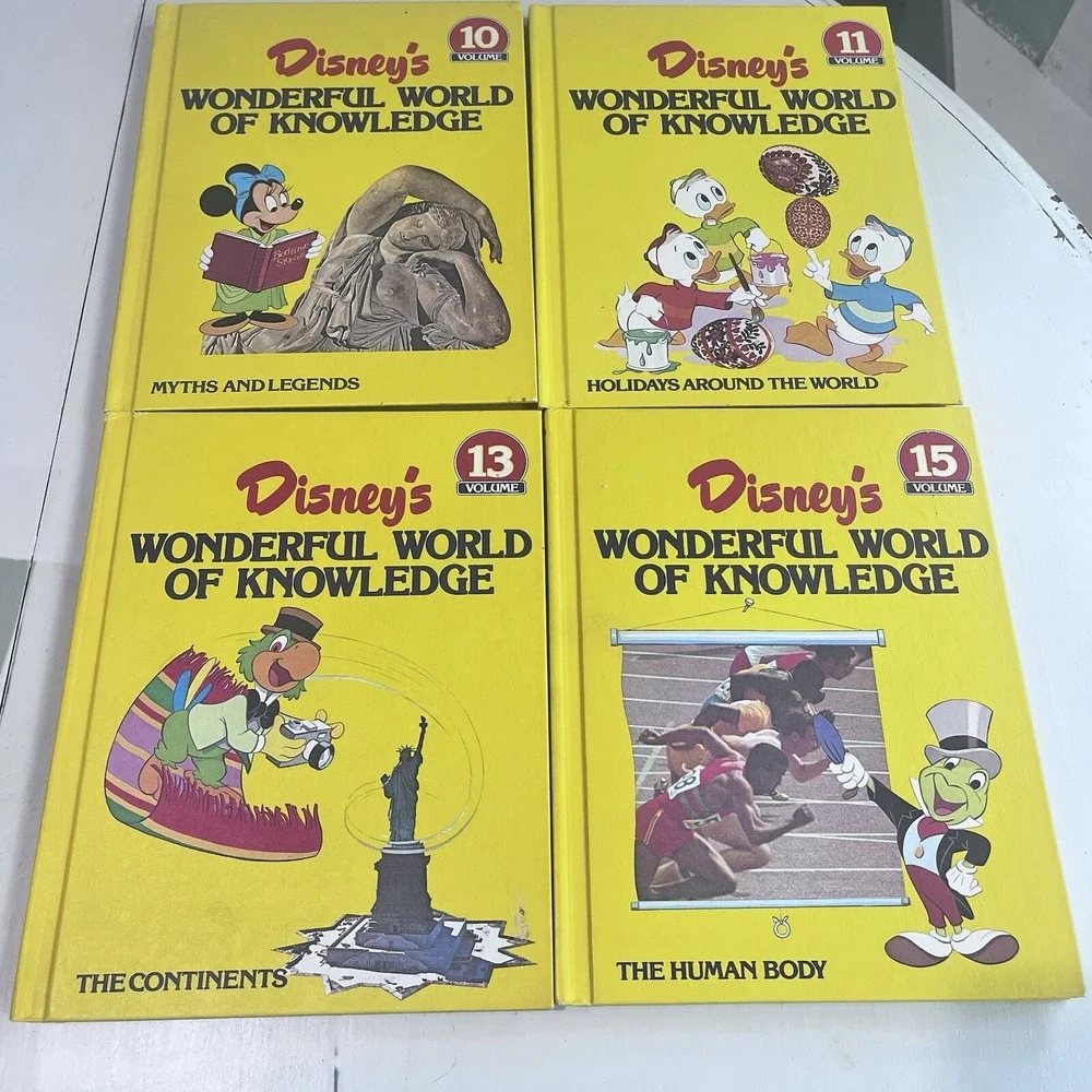 21 Disney WONDERFUL WORLD OF KNOWLEDGE Book Lot Collectors Edition Homeschool‎